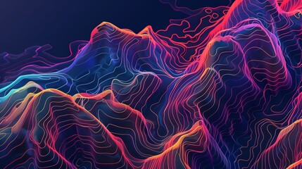Neon-infused topography with calming visual appeal