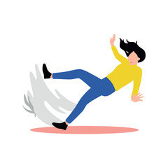 The girl is falling down.