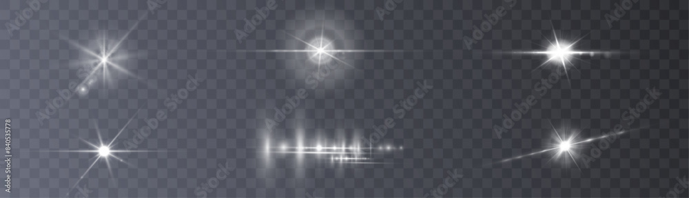 Poster Lens reflection glow effect. Transparent vector lens glow effect. Futuristic interface technology infographic template.