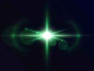 Transparent green light effect for art design. Vector 10 EPS