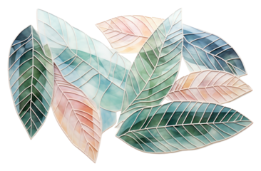 PNG Minimal mosaic a blank tropical leaves art drawing sketch.