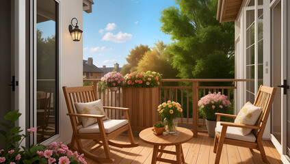 Fototapeta premium Terrace with a view for relaxing