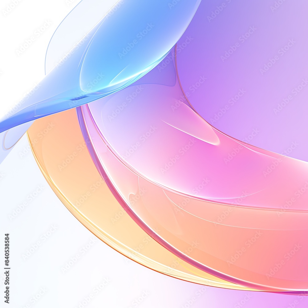Poster abstract colorful gradient shapes blending softly in a fluid, rounded composition, creating a soothi