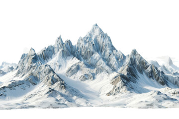 Obraz premium A stunning snowy mountain range with sharp peaks and rugged terrain, showcasing the natural beauty and majesty of winter landscapes.