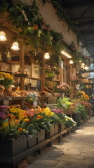 a many different types of flowers on display in a store
