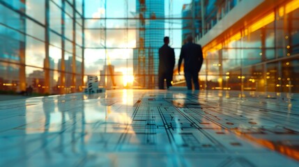 Construction Progress in Work and Figures denoting Accounting and Financial Progress in work; time for Business Meeting with Architecture and Interior Designers.