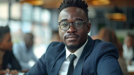 Obraz premium Leader and businessman, black, meeting with staff and planning for profit growth
