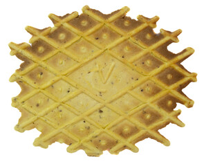Handmade itlaian biscuit flavoured with spices. isolated. on white or transparent background.Pizzelles. 