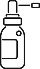 Fototapeta premium Black line illustration of a nasal spray bottle for medical and healthcare design