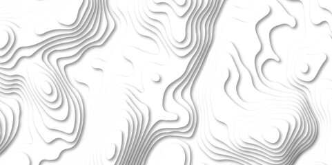 Abstract white paper cut background with line. 3d topography relief. Vector topographic illustration. realistic papercut decoration textured with wavy layer and shadow. seamless pattern wave design.