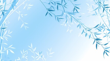 Obraz premium Blue and white bamboo elements decorate poster background