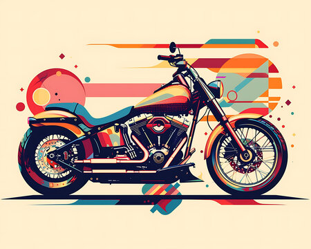 recommend clip art: A classic motor built with geometric style