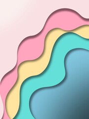 Colourful wavy pattern background with 3d effects