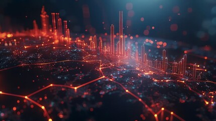 Fototapeta premium A generative AI graph with diagrams on the stock market for business and financial concepts.