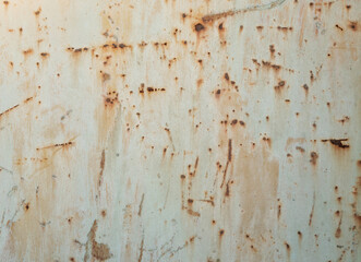Rust on the painted iron. Texture.