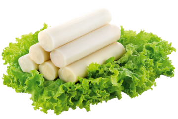 palmito com salada de alface isolado em fundo transparente