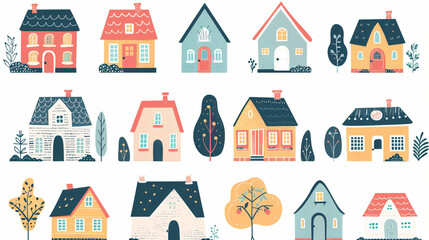 Fototapeta premium A set of house graphics for web & design.