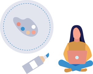 The girl is using a laptop.