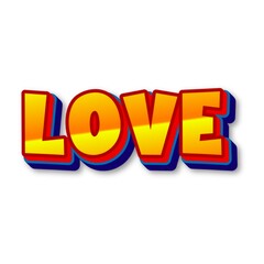 3D Love text on white background