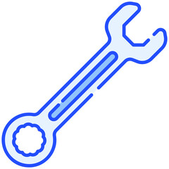Wrench Blue Color Icon