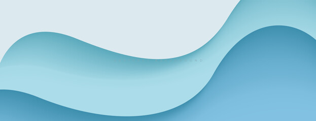 blue wave paper style background for wallpaper, website, banner, poster, cover, brochure.