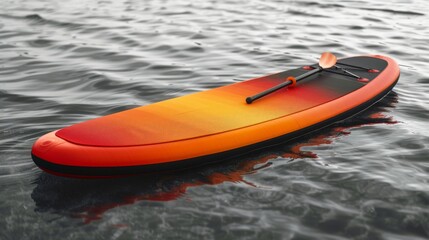 An isolated transparent paddle board with vibrant colors (PNG)