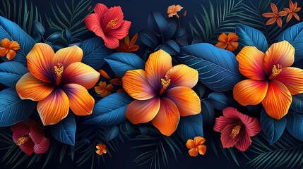 Obraz premium flowers on black