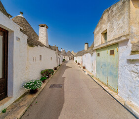 street in the old town, Alberobello, Apulia, Italy, Europe, March 2024