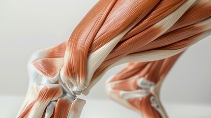 Fototapeta premium A woman is sitting on a chair with her knee bent