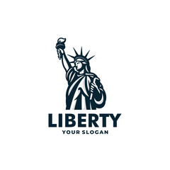Statue liberty logo vector. EPS 10 editable vector