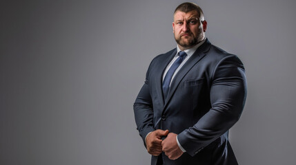Naklejka premium Studio photo of a muscular tough body guard