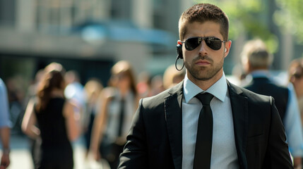 Secret service officer at social meeting