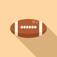 Minimalist vector graphic of a classic american football on a warm background