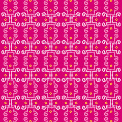 Pink Bandhani Seamless Pattern Vector Design