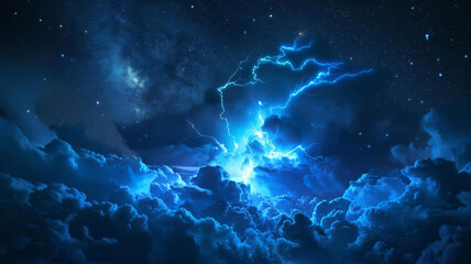 Blue Jet lightning phenomenon in the upper atmosphere