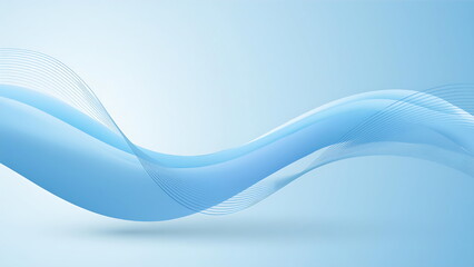 Soft Blue Fluid Dynamics, Abstract Wave Design with Light and Elegant Flow