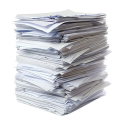 A large stack of papers piled up, symbolizing paperwork, documents, and office work overload. Perfect for business and organizational concepts.