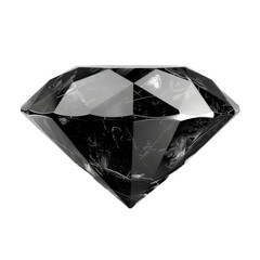 Black diamond gemstone with multiple facets, reflecting light beautifully. High-quality photo of a precious stone symbolizing luxury and elegance.