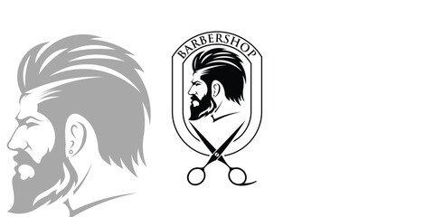 Creative hair cut logo ,barbershop logo, salon logo design ,premium vector