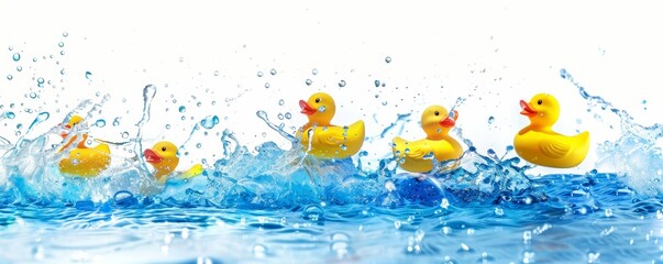 Rescue and Assistance Concept - A rubber duck drowns and floats on water