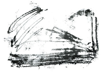 Expression of black and white spots. Abstract drawing with a wide brush and roller, illustration for background