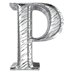 P Font Silver 3D