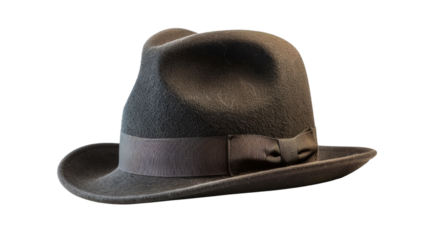 Stylish vintage black fedora hat with a ribbon detail, perfect for adding classic charm and elegance to any outfit or fashion ensemble.