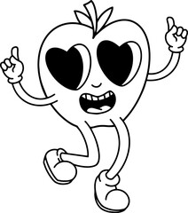 apple vintage character outline 2