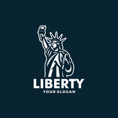 Statue liberty logo vector. EPS 10 editable vector