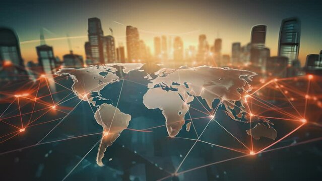 Logistics delivery, World map with logistic network distribution on background. background for Concept of fast or instant shipping, Online goods orders worldwide