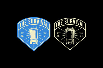 stove and nasting outdoor logo design for wildlife adventure and survival kit sport business