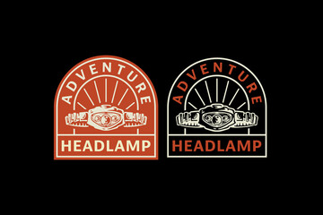 headlamp outdoor logo design for wildlife adventure and survival kit sport business