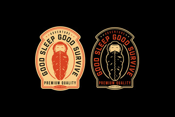 sleeping bag outdoor logo design for wildlife adventure and survival kit sport business