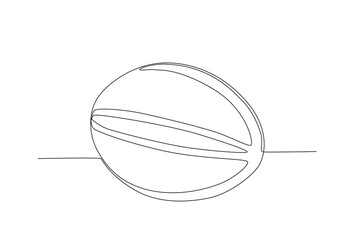 Continuous one line drawing of Rugby ball. Modern continuous line draw design graphic vector illustration